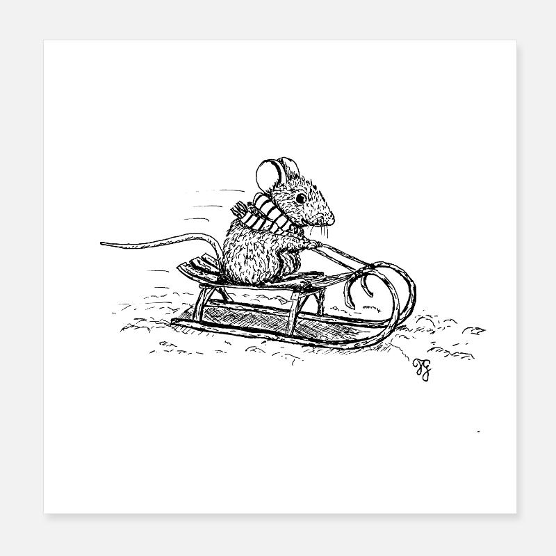 Sleigh Poster 8" x 8" (20x20 cm)