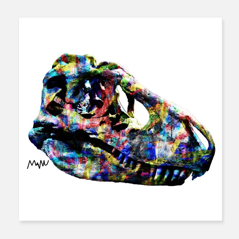 Tarbosaurus - Poster 20x20 cm - Weiß