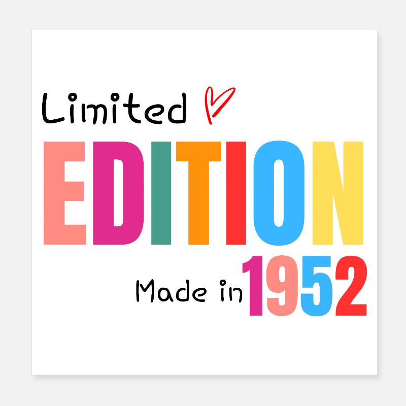 Limitierte Auflage Hergestellt 1952 Poster 20x20 cm