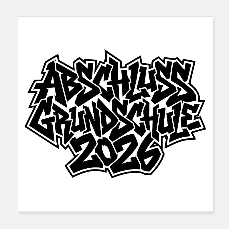 Abschluss Grundschule 2026 Graffiti Poster 20x20 cm