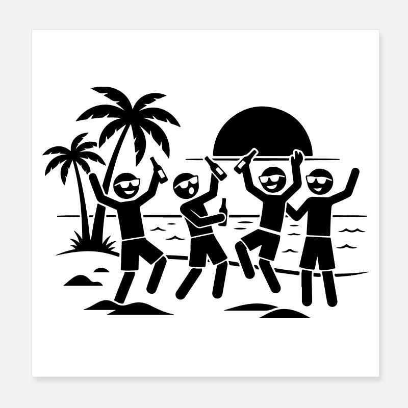 Fête de fin d’année à la plage Poster 20 x 20 cm