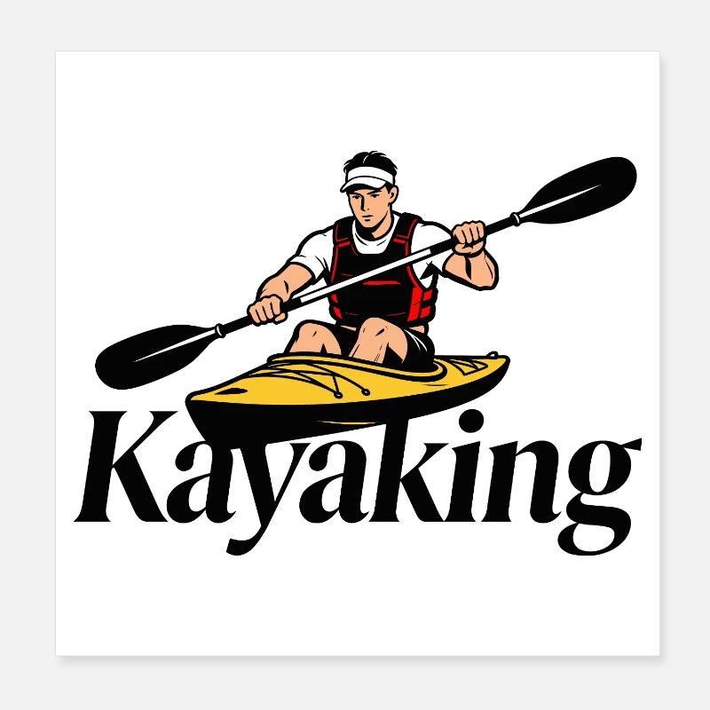 Kayaking Poster 8" x 8" (20x20 cm)