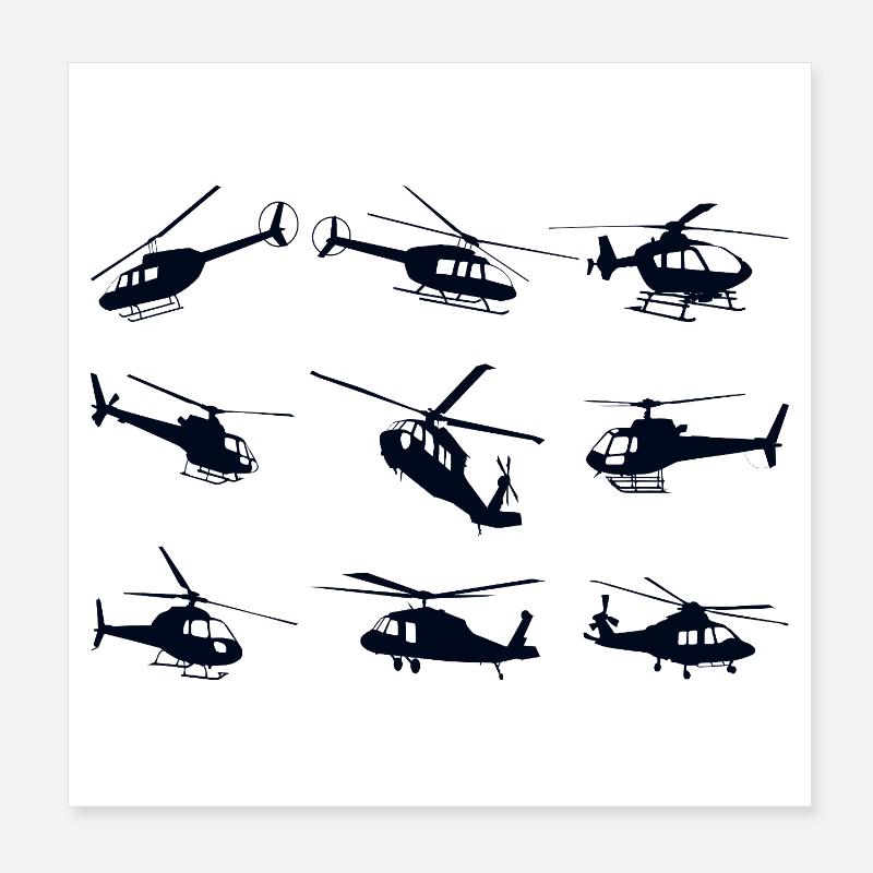 Helicopter Helicopeter Poster 8" x 8" (20x20 cm)