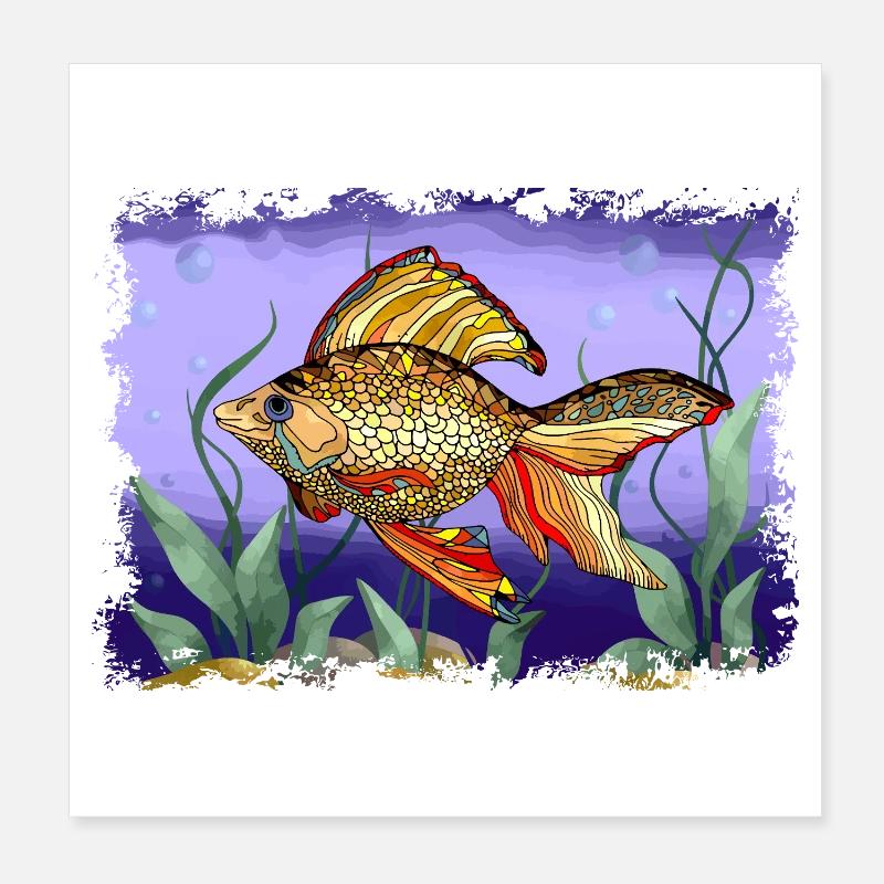 poisson Poster 20 x 20 cm