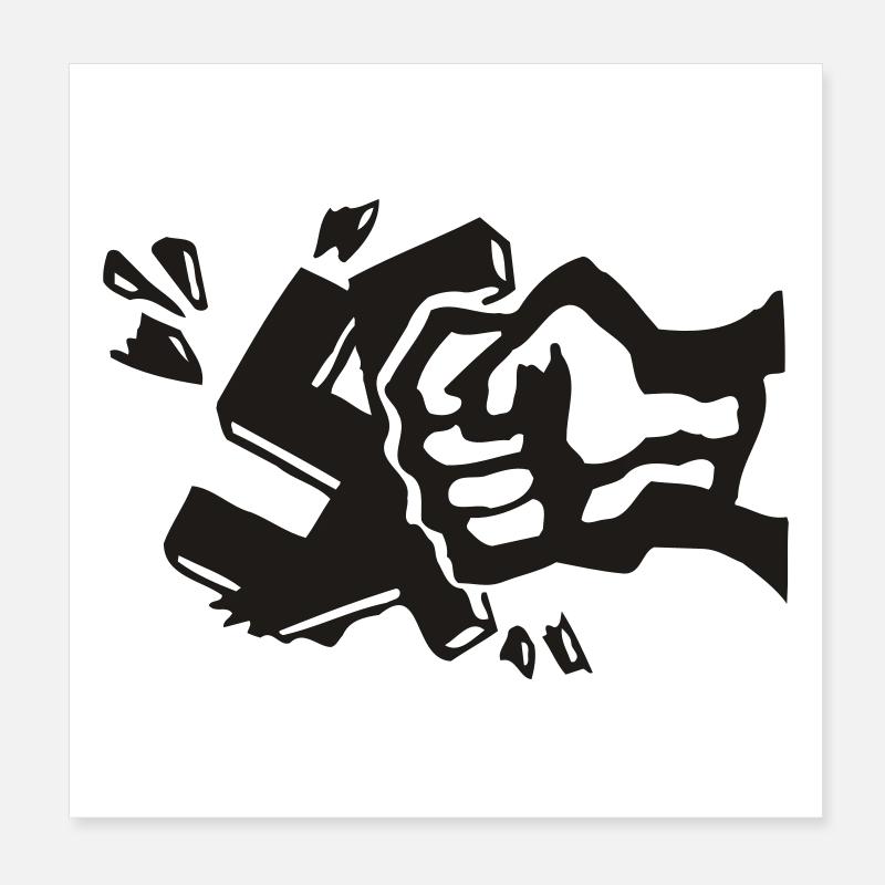 gegen nazis Poster 20x20 cm