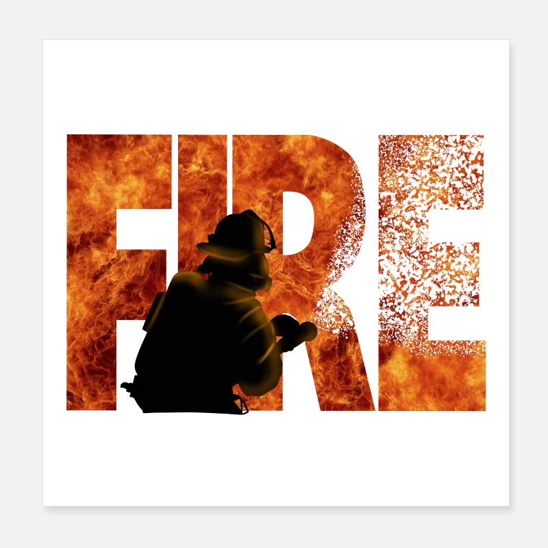 Firefighter Poster 20 x 20 cm