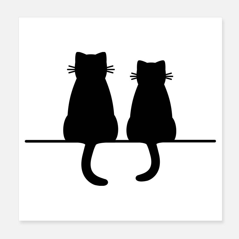 Katze Katzen Kätzchen Freundschaft Liebe Geschenk Poster 20x20 cm