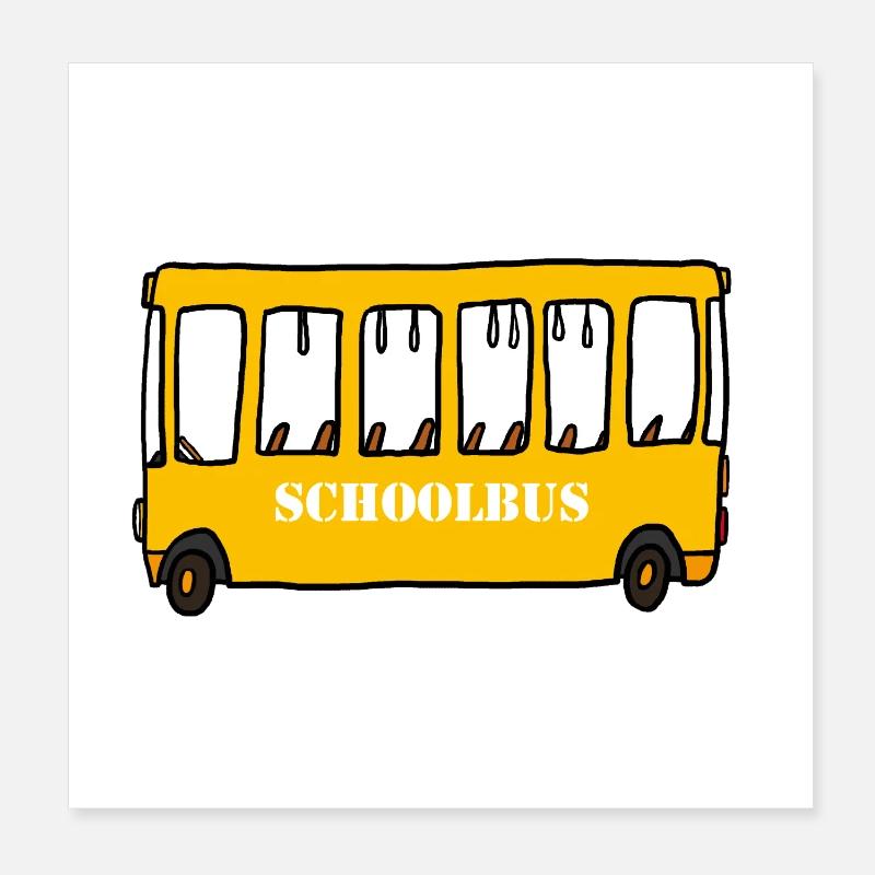 Schoolbus Poster 20x20 cm