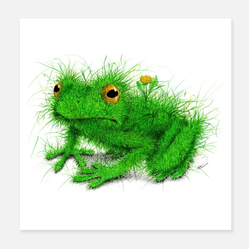 Grass Frog Poster 8" x 8" (20x20 cm)