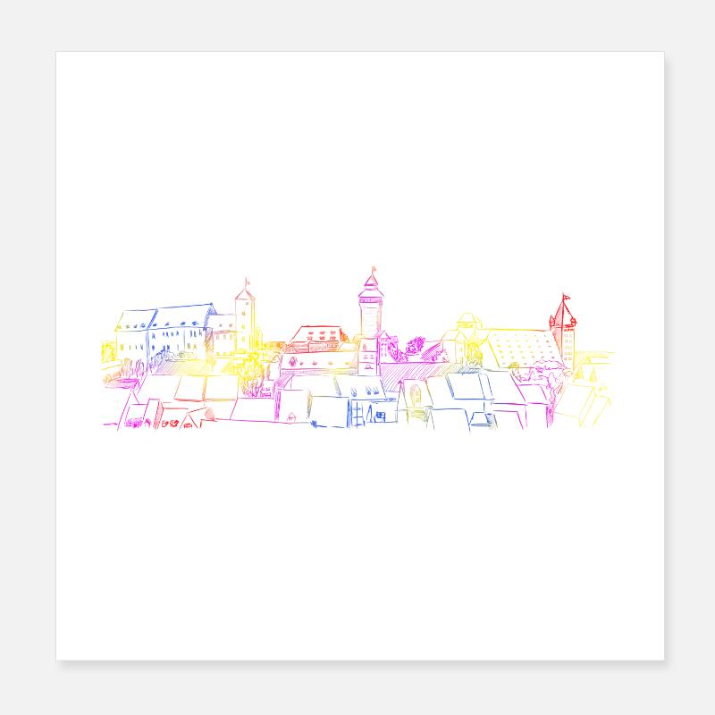 Nürnberg - Poster 20x20 cm - Weiß