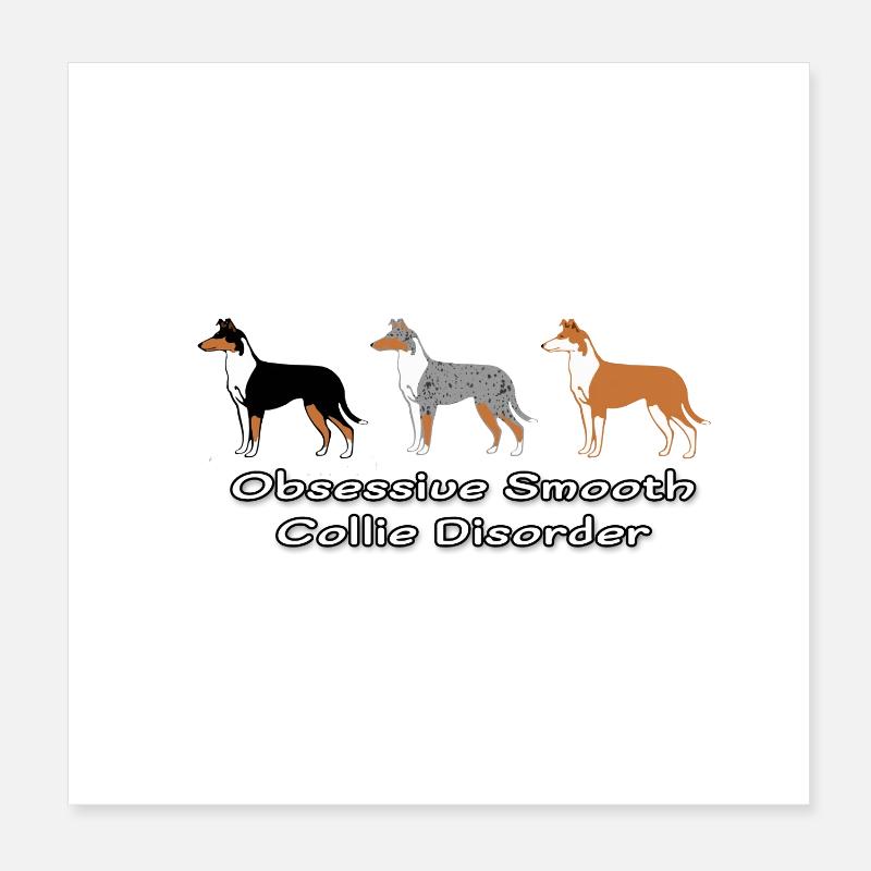 Obsessive Smooth Collie Disorder - Poster 20 x 20 cm - blanc