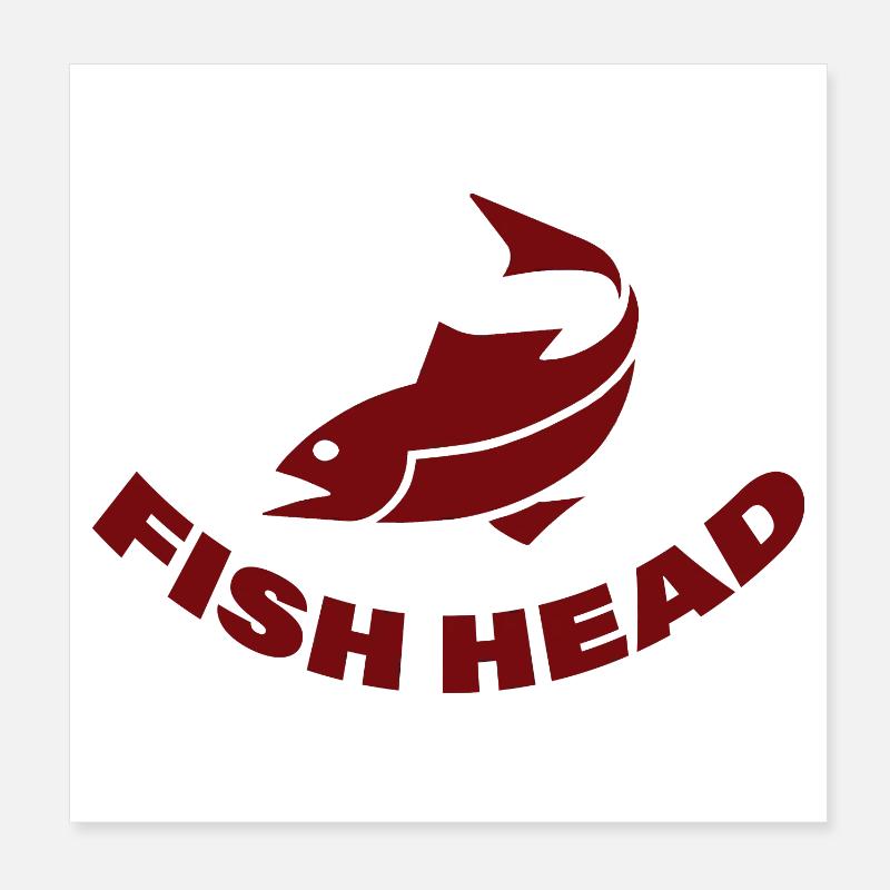 FISH HEAD Poster 20 x 20 cm