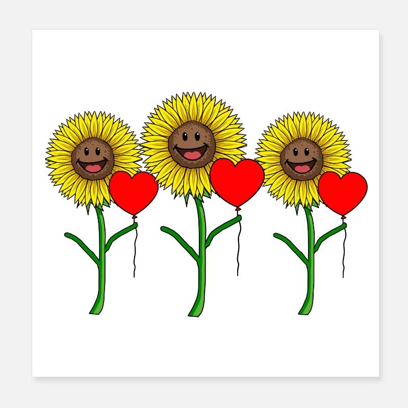 Félicitations Cadeau d’anniversaire fleur Poster 20 x 20 cm