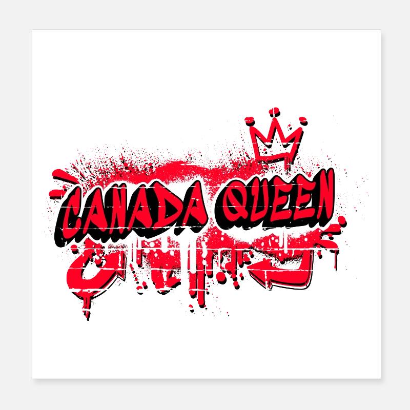 Kanada Queen Flaggen Graffiti Design Poster 20x20 cm
