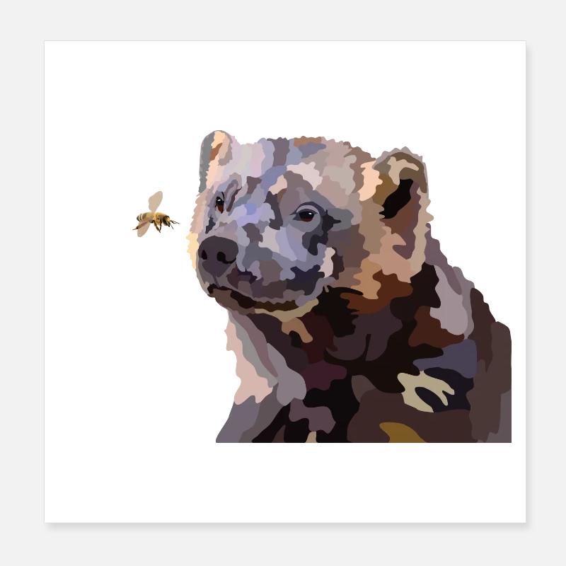 Freddy Wolverine and the Bee Poster 8" x 8" (20x20 cm)