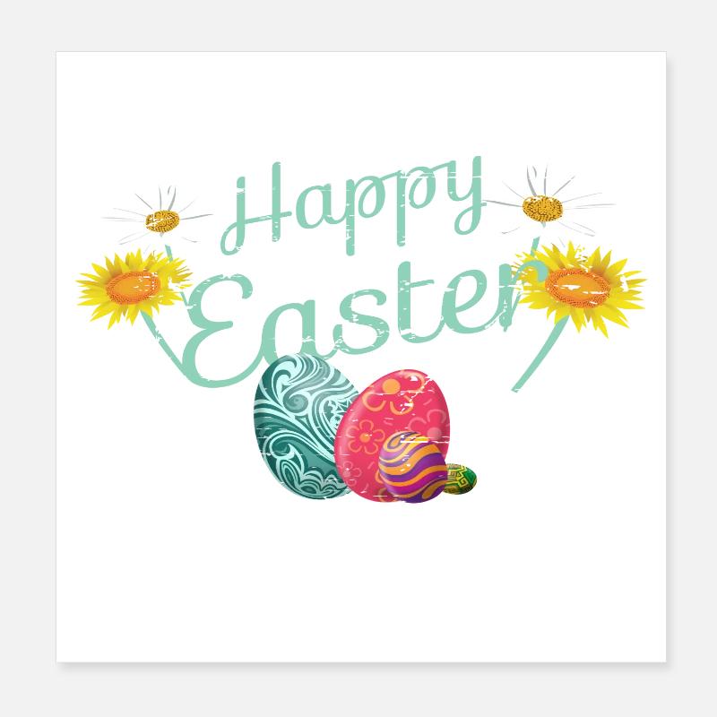 Happy Easter Poster 8" x 8" (20x20 cm)