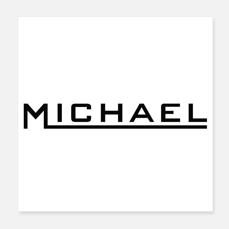 Michael Name Design noir Poster 20 x 20 cm