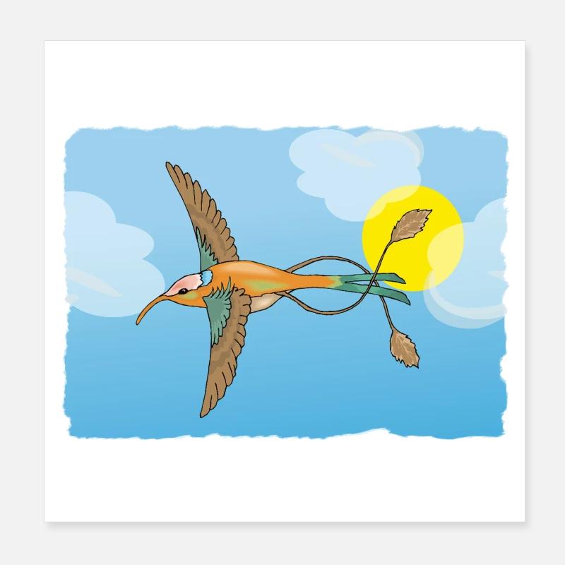 The hummingbird Poster 8" x 8" (20x20 cm)