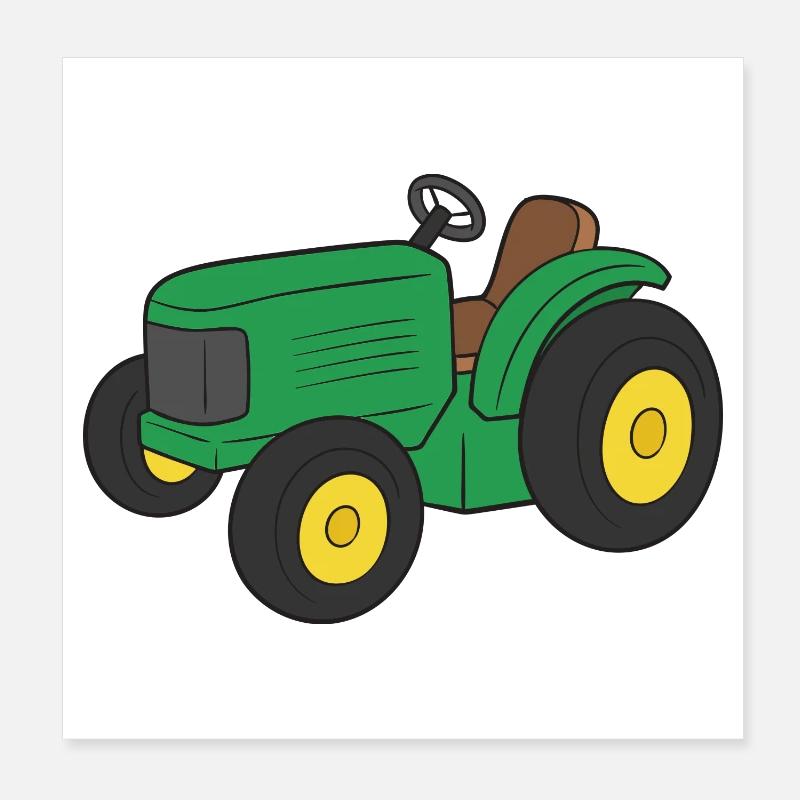 Tractor Poster 8" x 8" (20x20 cm)