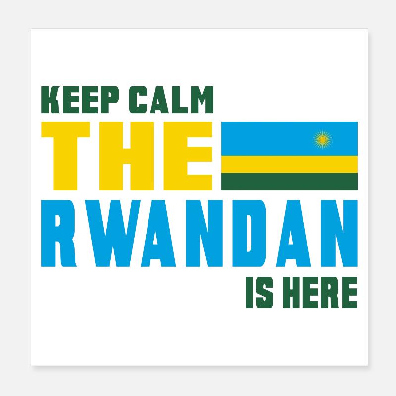 Keep calm Rwanda flag design Poster 8" x 8" (20x20 cm)