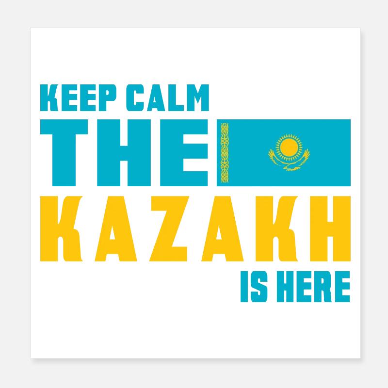 Keep Calm Kasachstan Flaggen Design Poster 20x20 cm