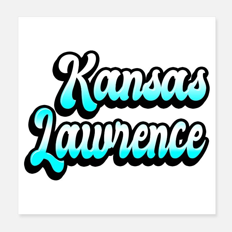Lawrence Kansas Design Poster 20 x 20 cm