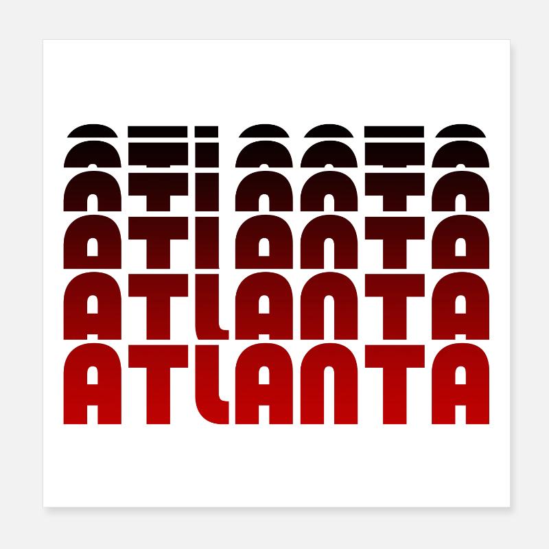 Grille de fautes de frappe néon d’Atlanta Poster 20 x 20 cm