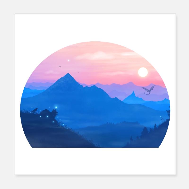 A Stellar Wolf Dream : Les Couleurs de l'Aube Poster 20 x 20 cm