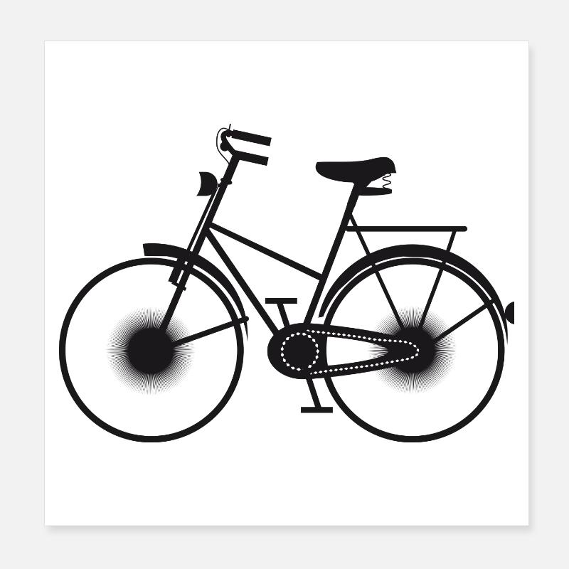 Silhouette de vélo noir Poster 20 x 20 cm