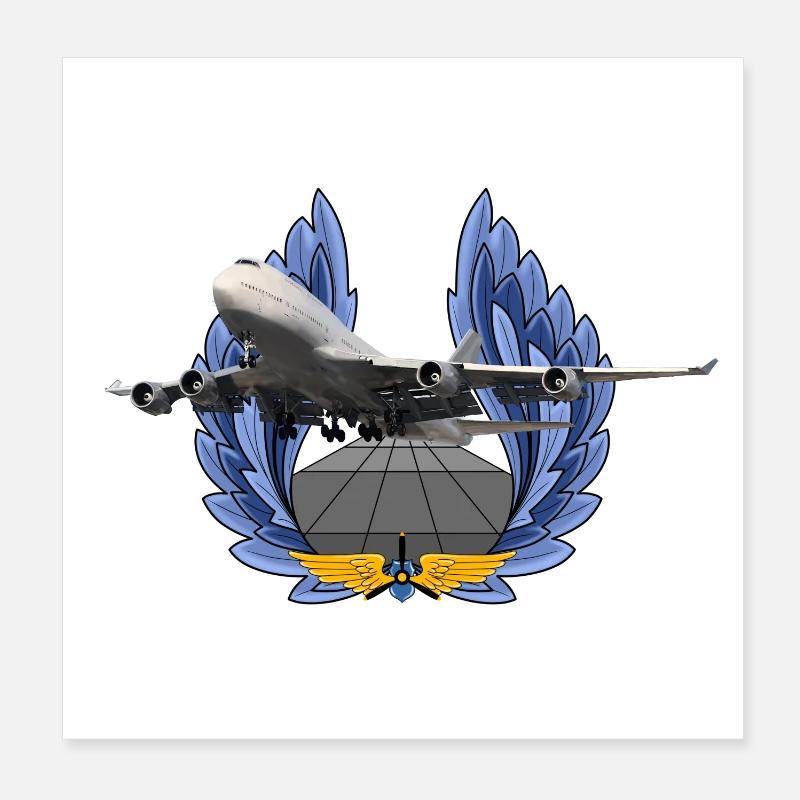 B 747 Poster 20x20 cm