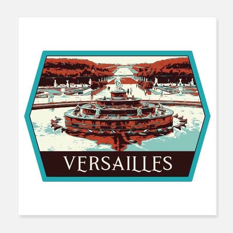 Vue Jardin Château Versailles : Élégance Royale Poster 20 x 20 cm