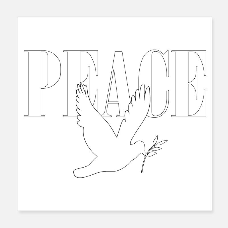 Friedenstaube Design Poster 20x20 cm