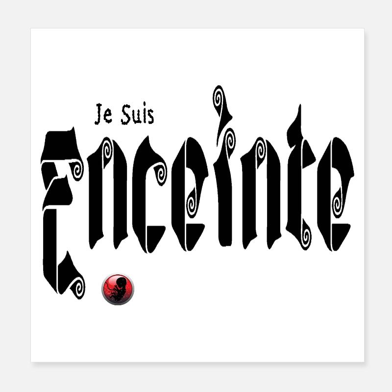 Je suis Enceinte Bébé Grossesse Poster 20 x 20 cm