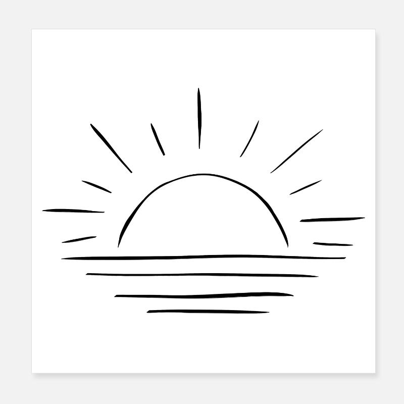 sunset - Poster 20 x 20 cm - blanc