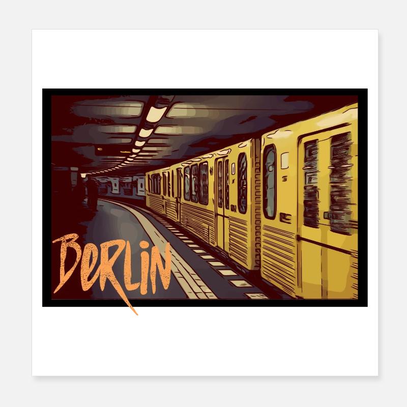 Berlin Underground Poster 20x20 cm