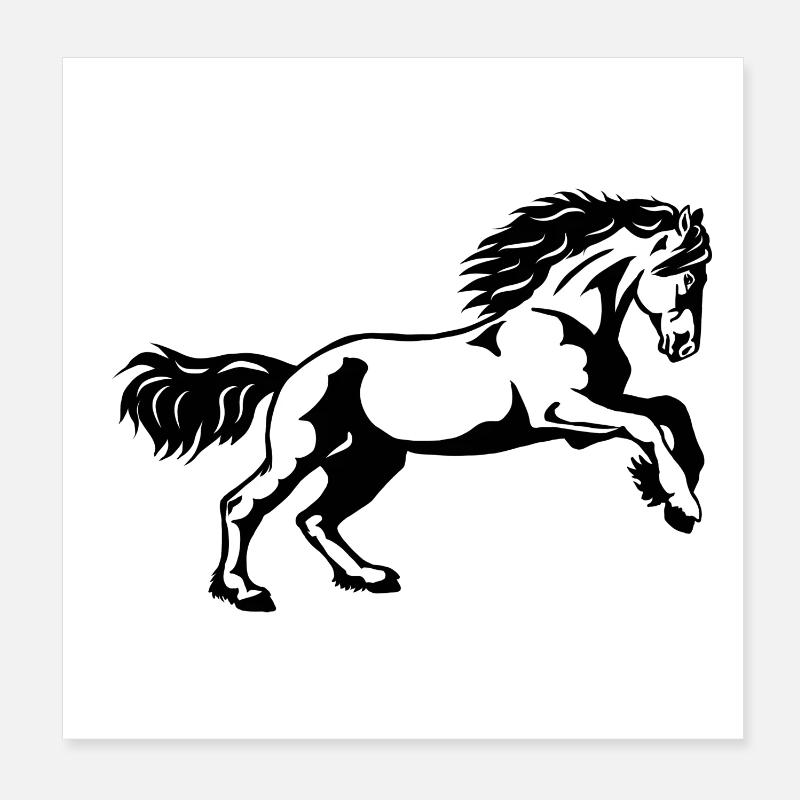 Friesian Gallop Poster 8" x 8" (20x20 cm)