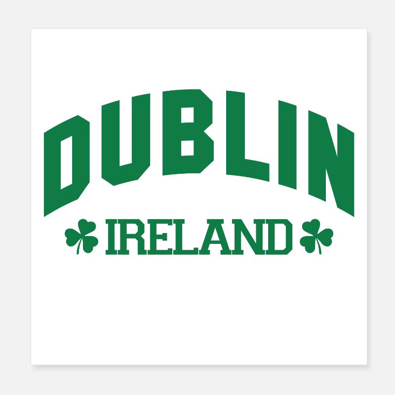 Dublin - Irland - Poster 20x20 cm - Weiß