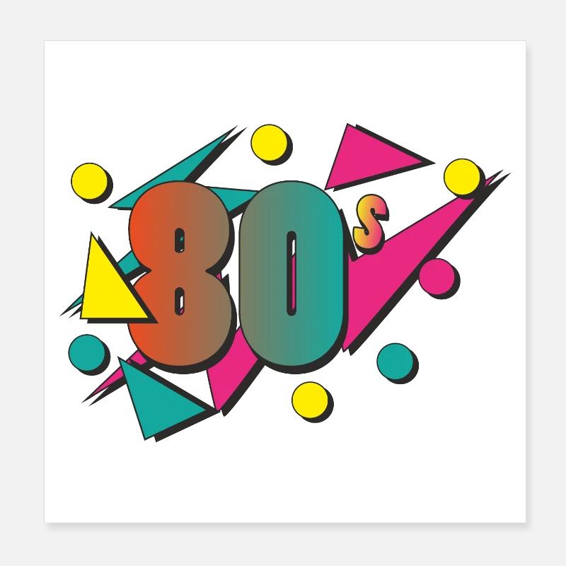 Les années 80 Poster 20 x 20 cm