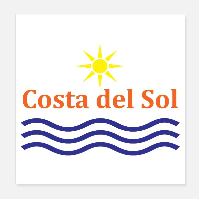 Costa del Sol Sun and Waves Design Poster 8" x 8" (20x20 cm)