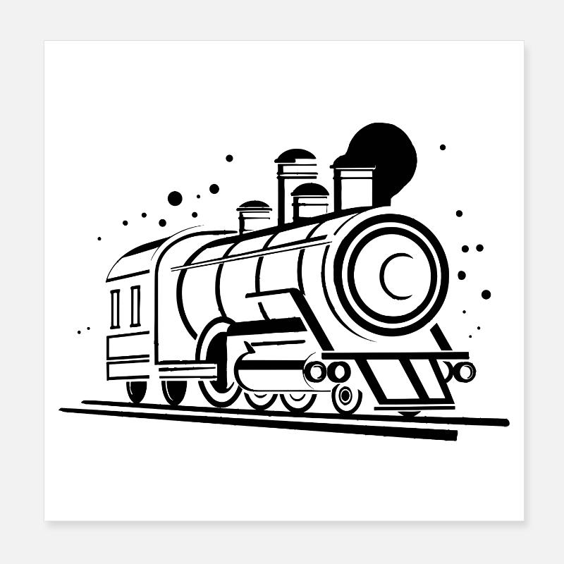 Locomotive Graphics Poster 8" x 8" (20x20 cm)