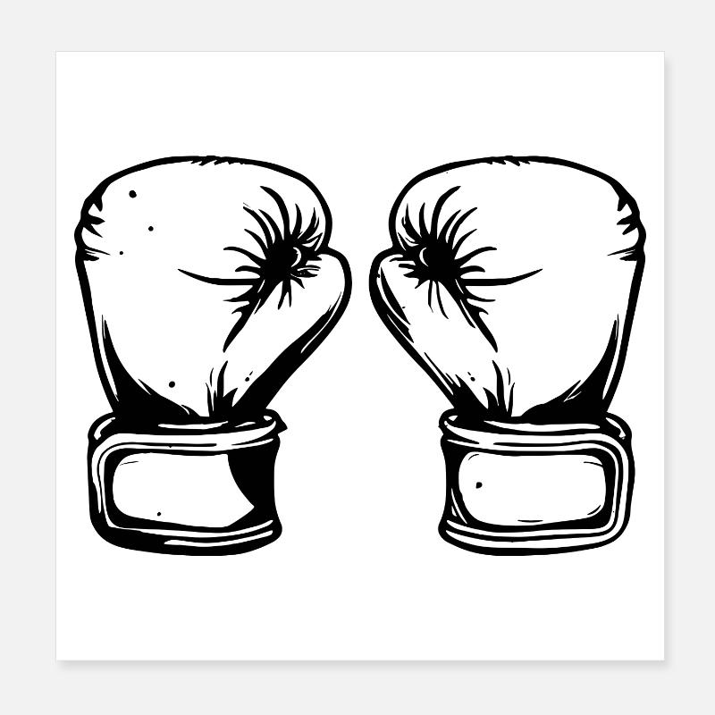 Boxhandschuhe Zeichnung Poster 20x20 cm