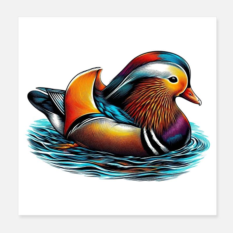 Canard mandarin Poster 20 x 20 cm