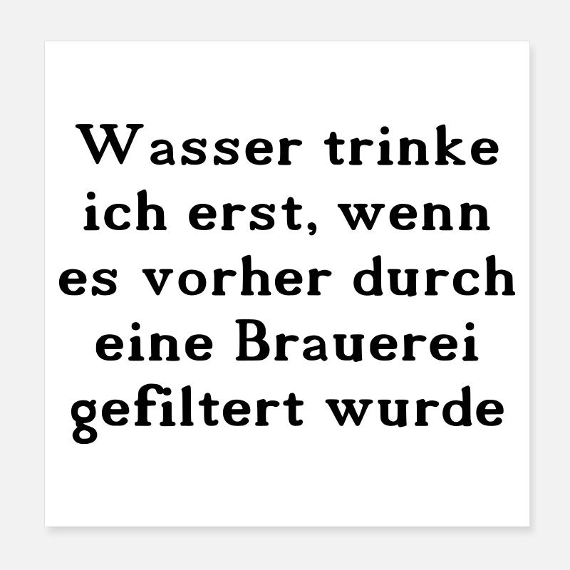Wasser trinken Poster 20x20 cm
