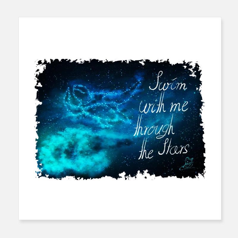 Nagez à travers les étoiles Poster 20 x 20 cm