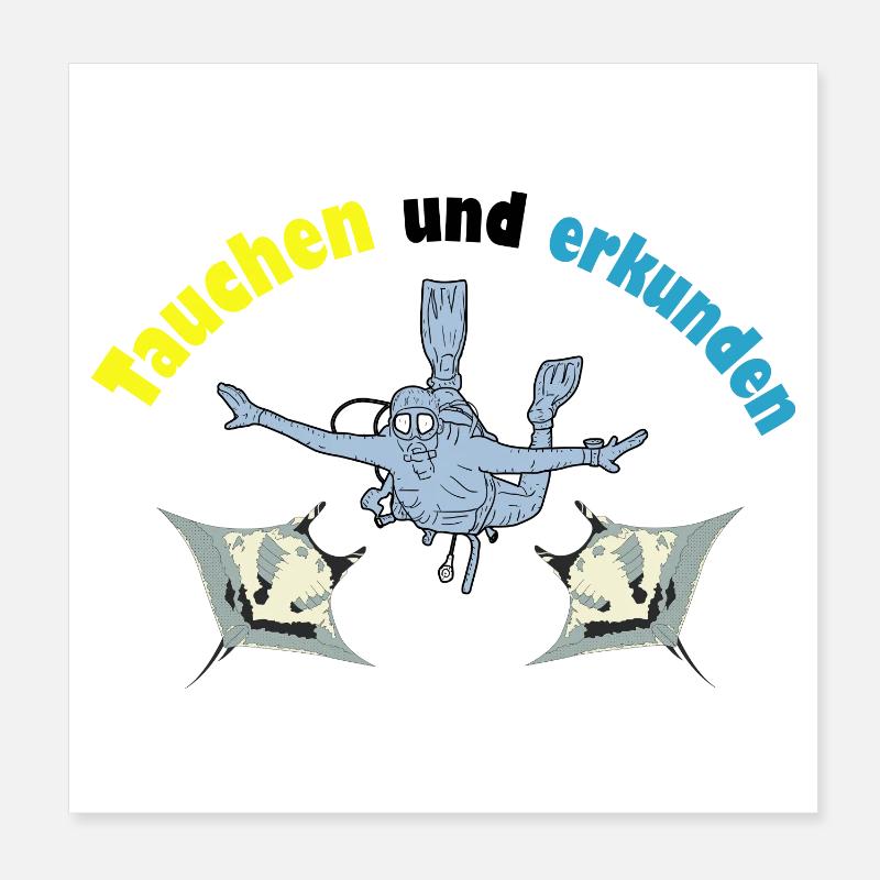 Dive and explore Poster 8" x 8" (20x20 cm)