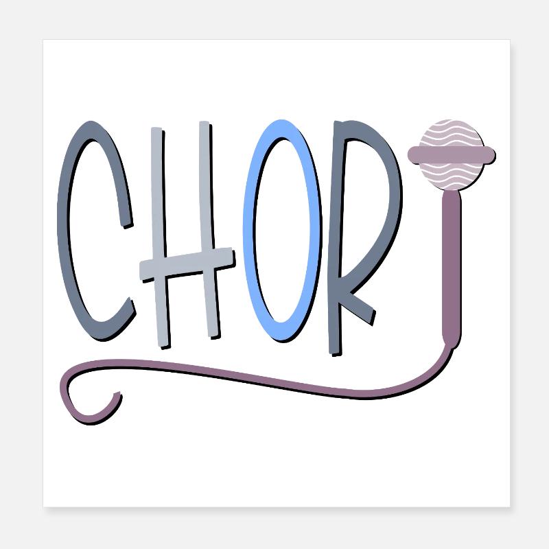 CHOR MIKROFON - HOBBY SINGEN - Poster 20x20 cm - Weiß