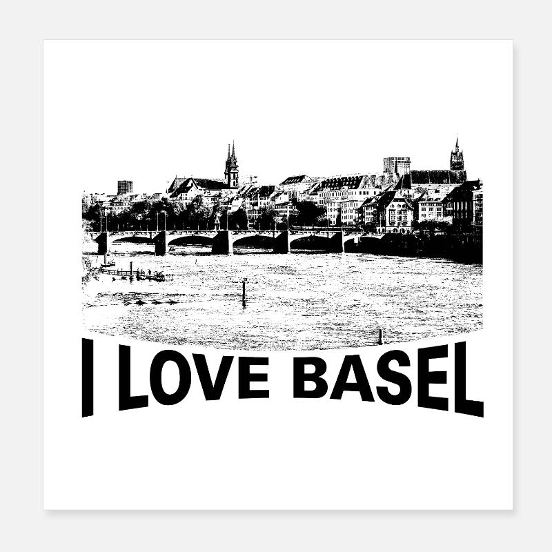 I love Basel Poster 20x20 cm