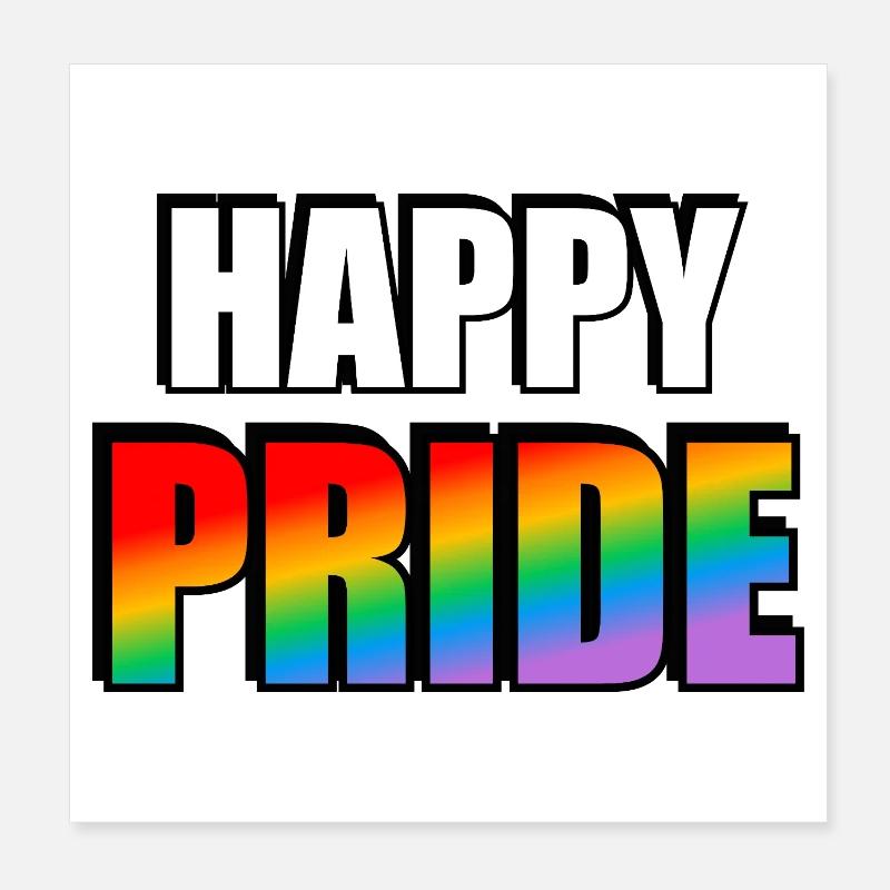 Lebendige Pride-Regenbogen-Typografie Poster 20x20 cm