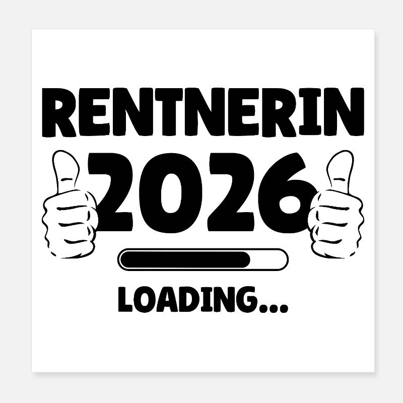 Retiree 2026 Loading Bar Design Poster 8" x 8" (20x20 cm)