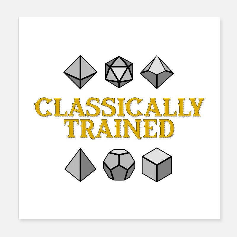 Dés géométriques de formation classique Poster 20 x 20 cm